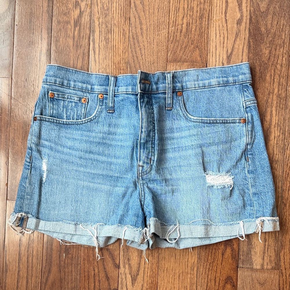 Madewell Denim Rolled Hem Women's Shorts - Light Blue